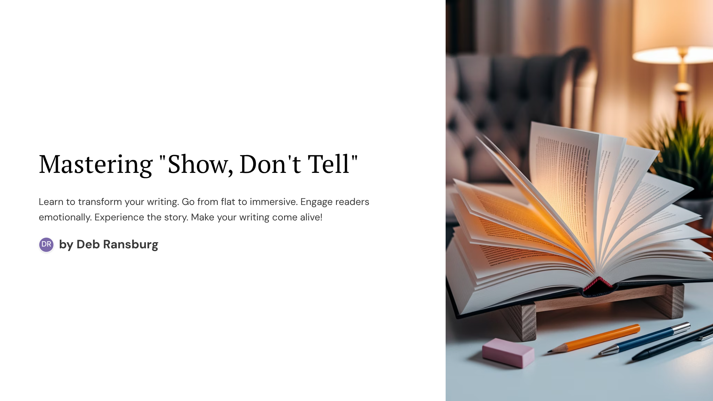 Show, Don’t Tell: A Writer’s Workbook for Creating Vivid Fiction-Show Don't Tell Writing Workbook | Fiction Writing Exercises | Creative Writing Workbook | Writing Craft Guide | Writer Printable PDF